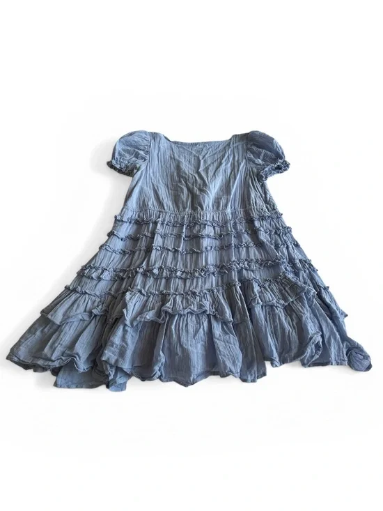Free People Light Blue Darcy Ruffled Mini Dress - M - Picture 3 of 12